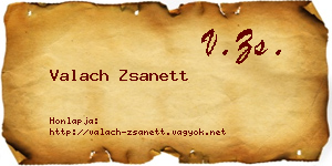 Valach Zsanett névjegykártya